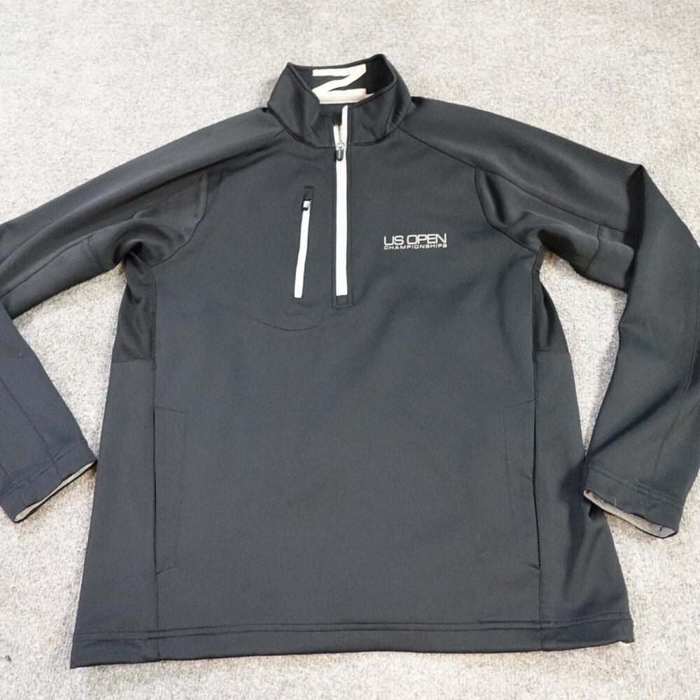Zero Restriction Shirt Medium Black Solid 1/4 Zip… - image 1